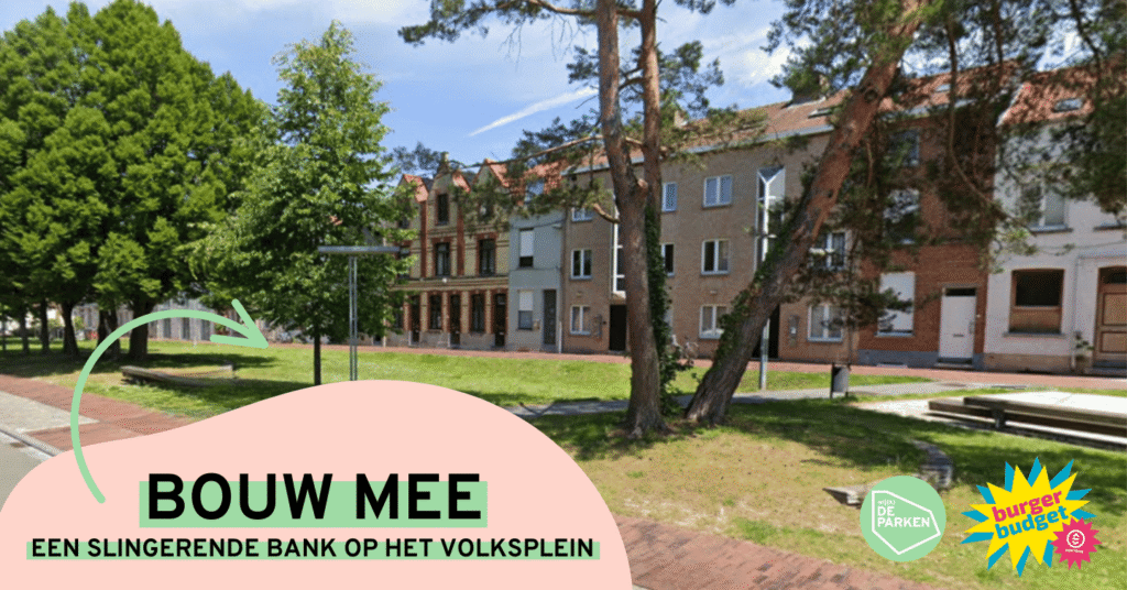 bouw mee een slingerende bank op het volksplein